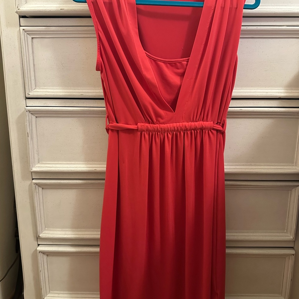 Elegant Red Maternity/Nursing Sleeveless Dress